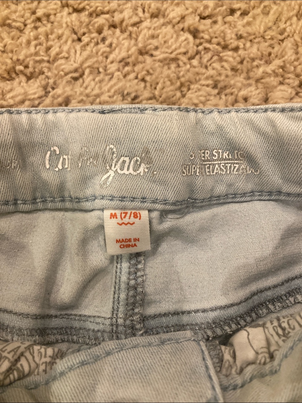 Cat & Jack Light Blue Denim Shorts with Ivory Sequin Side Panels - Picture 2 of 7
